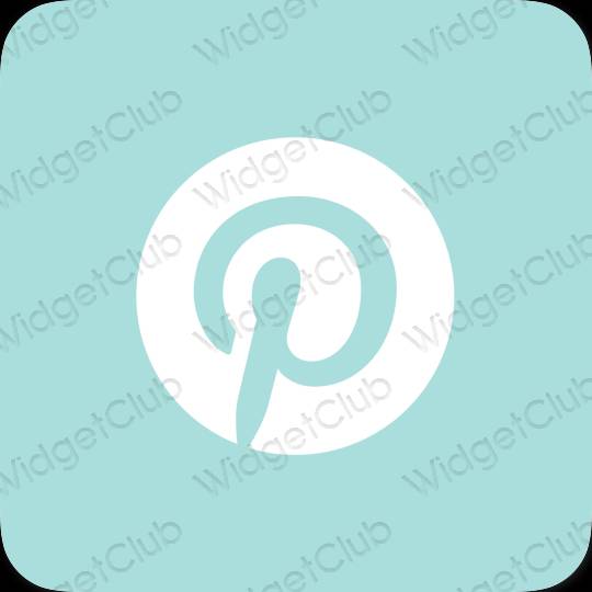 Aesthetic pastel blue Pinterest app icons