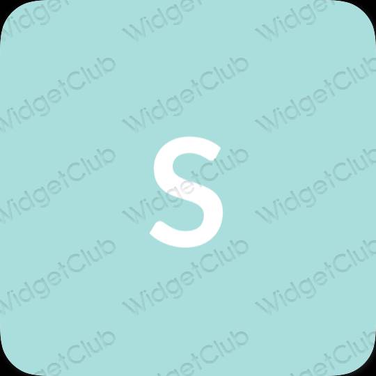 Aesthetic pastel blue SHEIN app icons