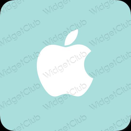 Aesthetic pastel blue Apple Store app icons