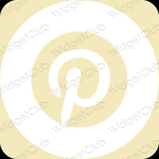 эстетический желтый Pinterest значки приложений
