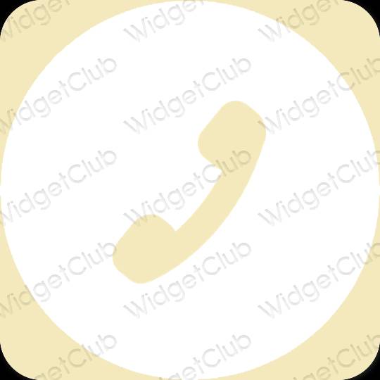 Estetyka żółty Phone ikony aplikacji