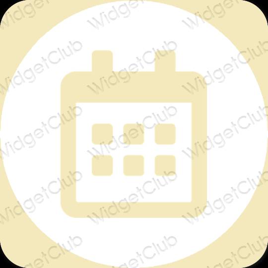 Esztétika sárga Calendar alkalmazás ikonok