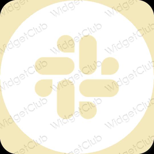 Естетичен жълто Slack икони на приложения
