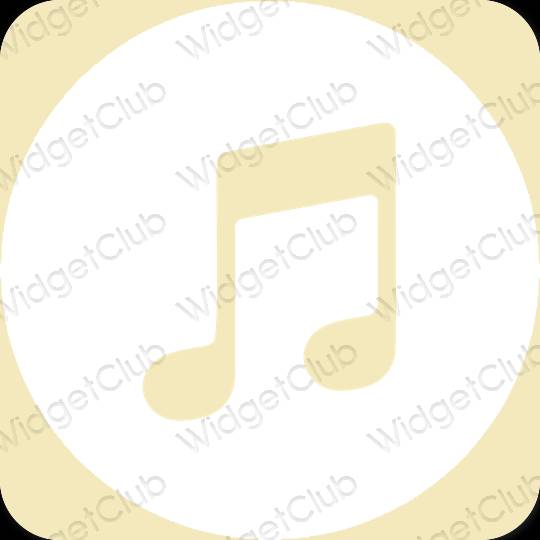 Estetisk gul Music app ikoner