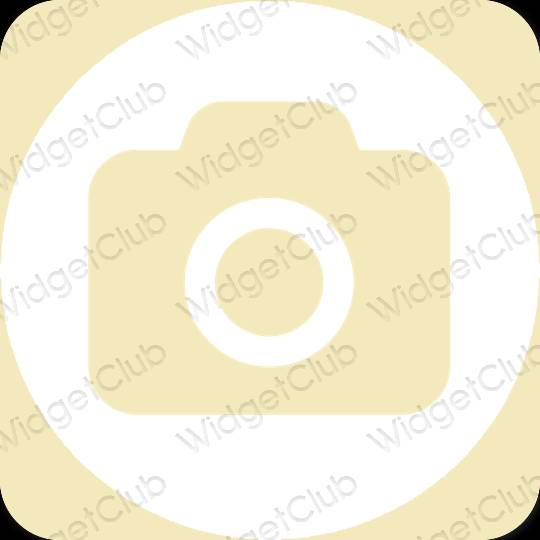 Estetski žuta boja Camera ikone aplikacija