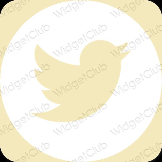 Estetické žltá Twitter ikony aplikácií