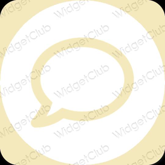 Estetik kuning Messages ikon aplikasi