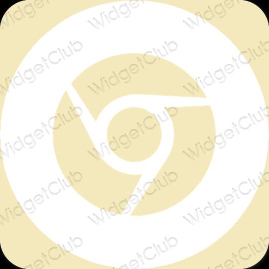 Estetisk gul Chrome app ikoner