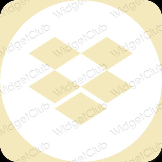 Estético amarillo Dropbox iconos de aplicaciones