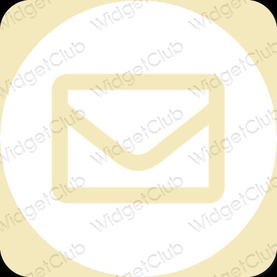 Естетичний жовтий Mail значки програм