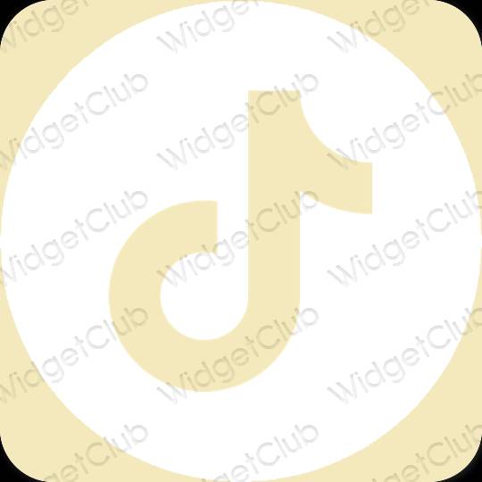 Estetický žlutá TikTok ikony aplikací