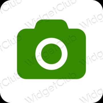 Αισθητικός πράσινος Camera εικονίδια εφαρμογών