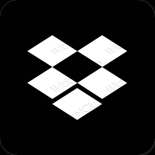 Esthétique noir Dropbox icônes d'application