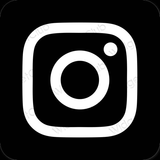 Αισθητικός μαύρος Instagram εικονίδια εφαρμογών