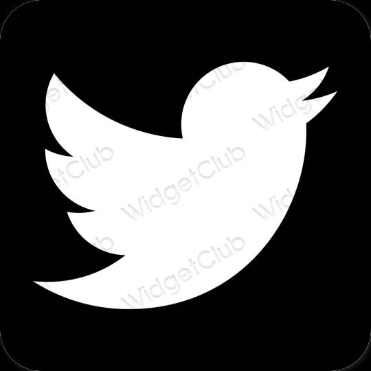 미적인 검은색 Twitter 앱 아이콘