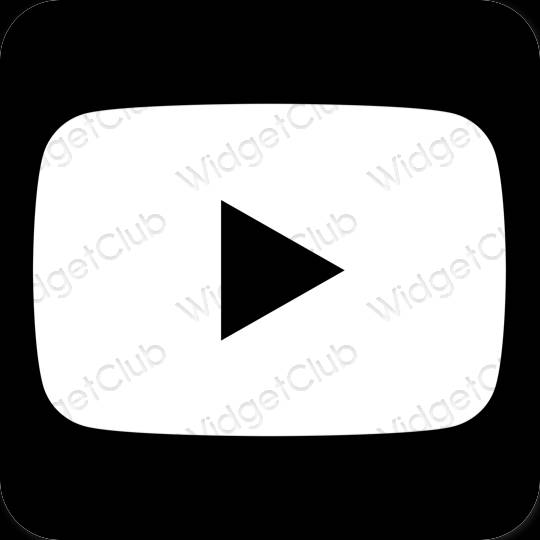 미적인 검은색 Youtube 앱 아이콘