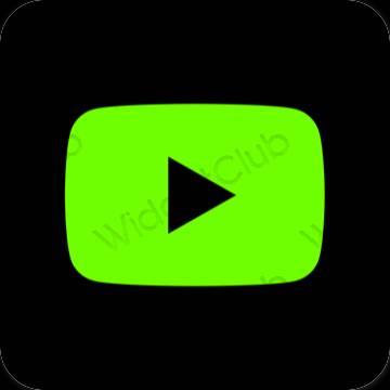 Estetinis žalias Youtube programėlių piktogramos