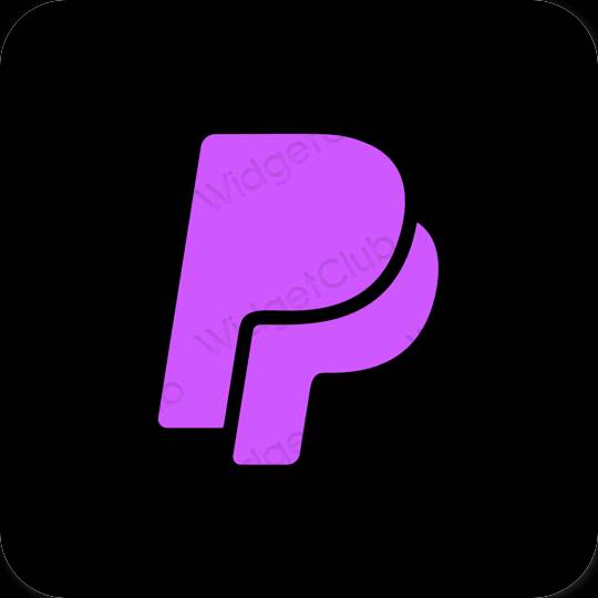 审美的 黑色的 Paypal 应用程序图标