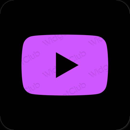 Æstetisk lilla Youtube app ikoner