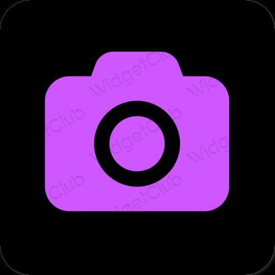 Thẩm mỹ màu tím Camera biểu tượng ứng dụng