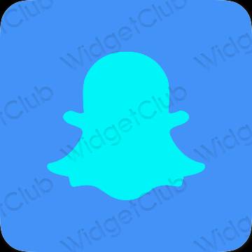 Aesthetic blue snapchat app icons