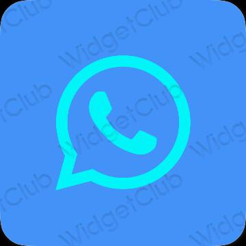 เกี่ยวกับความงาม นีออนสีฟ้า WhatsApp ไอคอนแอพ