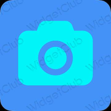 Aesthetic blue Camera app icons