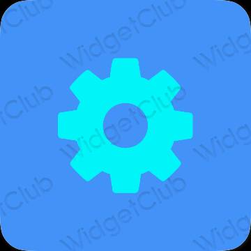 Stijlvol blauw Settings app-pictogrammen