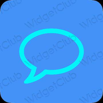 Stijlvol neonblauw Messages app-pictogrammen