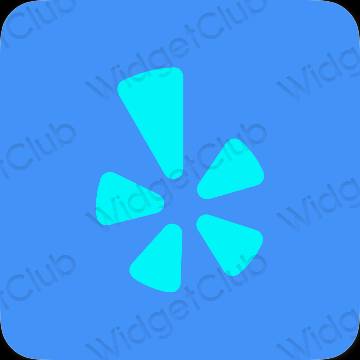 Estetico blu neon Yelp icone dell'app