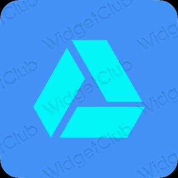 Aesthetic neon blue Files app icons