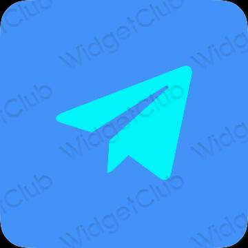 Estetico blu Telegram icone dell'app