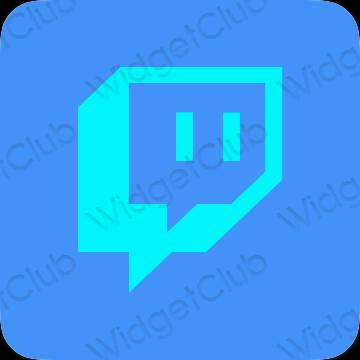 Aesthetic blue Twitch app icons