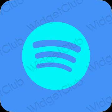 Estetico blu neon Spotify icone dell'app