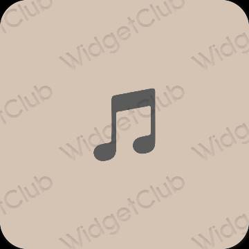 Ästhetisch Beige Apple Music App-Symbole