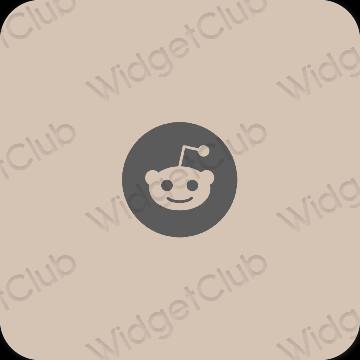 Estetyka beżowy Reddit ikony aplikacji