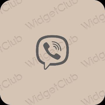 Estetico beige Viber icone dell'app