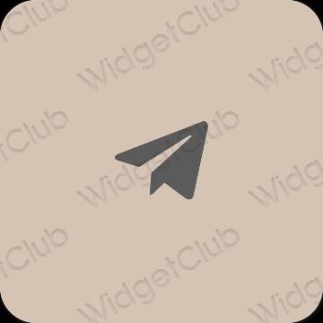 미적인 베이지 Telegram 앱 아이콘