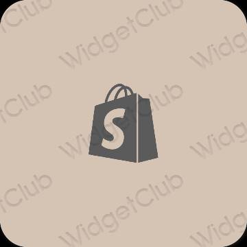 Естетски беж Shopify иконе апликација
