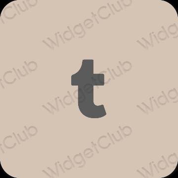Stijlvol beige Tumblr app-pictogrammen