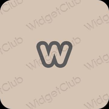Estético beige Weebly iconos de aplicaciones