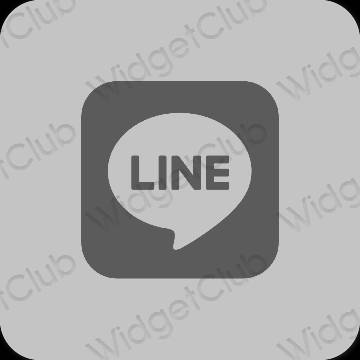 جمالي اللون الرمادي LINE أيقونات التطبيق