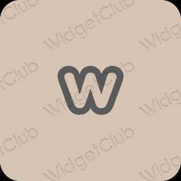 Estetisk beige Weebly app ikoner