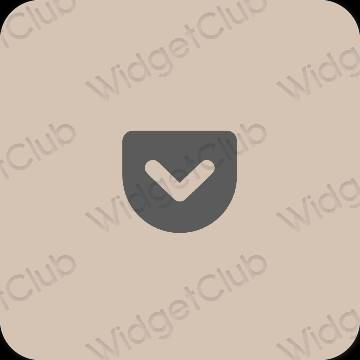 Ästhetisch Beige Pocket App-Symbole
