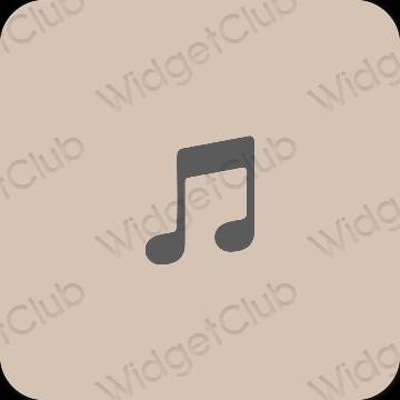 Естетичен бежово Apple Music икони на приложения