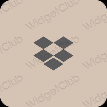 Estético beige Dropbox iconos de aplicaciones