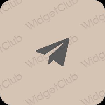 Estetické béžová Telegram ikony aplikácií