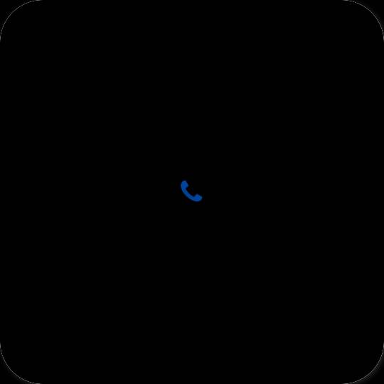 審美的 黑色的 Phone 應用程序圖標