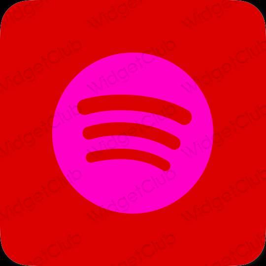 Aesthetic red Spotify app icons