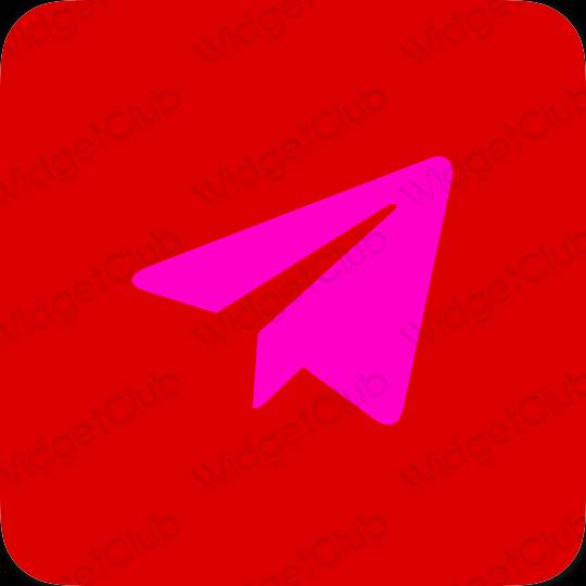 審美的 紅色的 Telegram 應用程序圖標